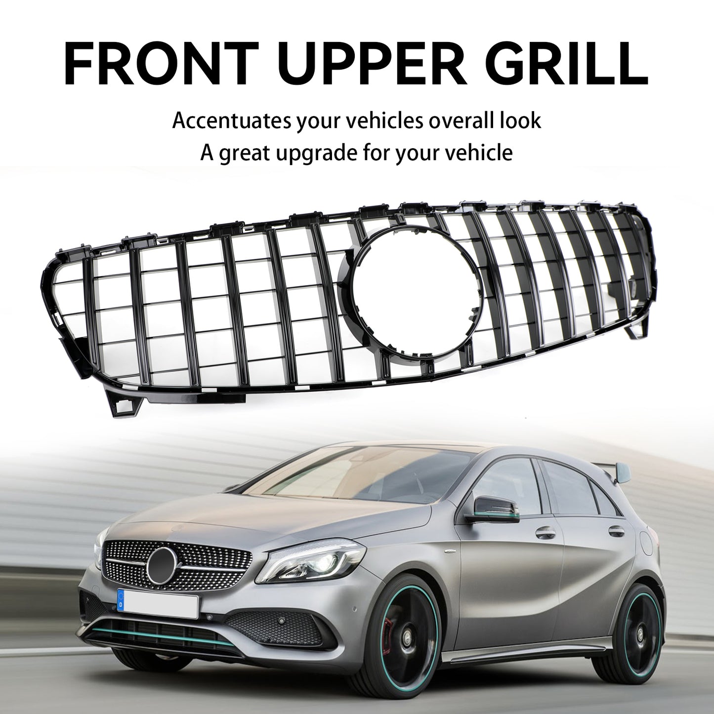 Griglia paraurti anteriore stile Mercedes Benz A W176 2016-2018 GTR