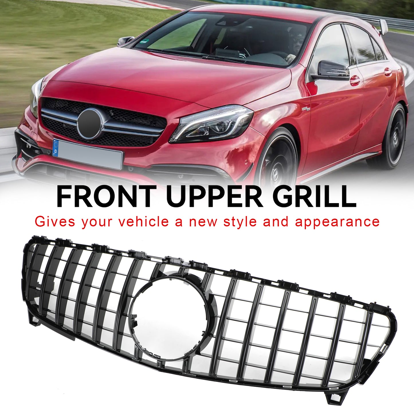 Griglia paraurti anteriore stile Mercedes Benz A W176 2016-2018 GTR