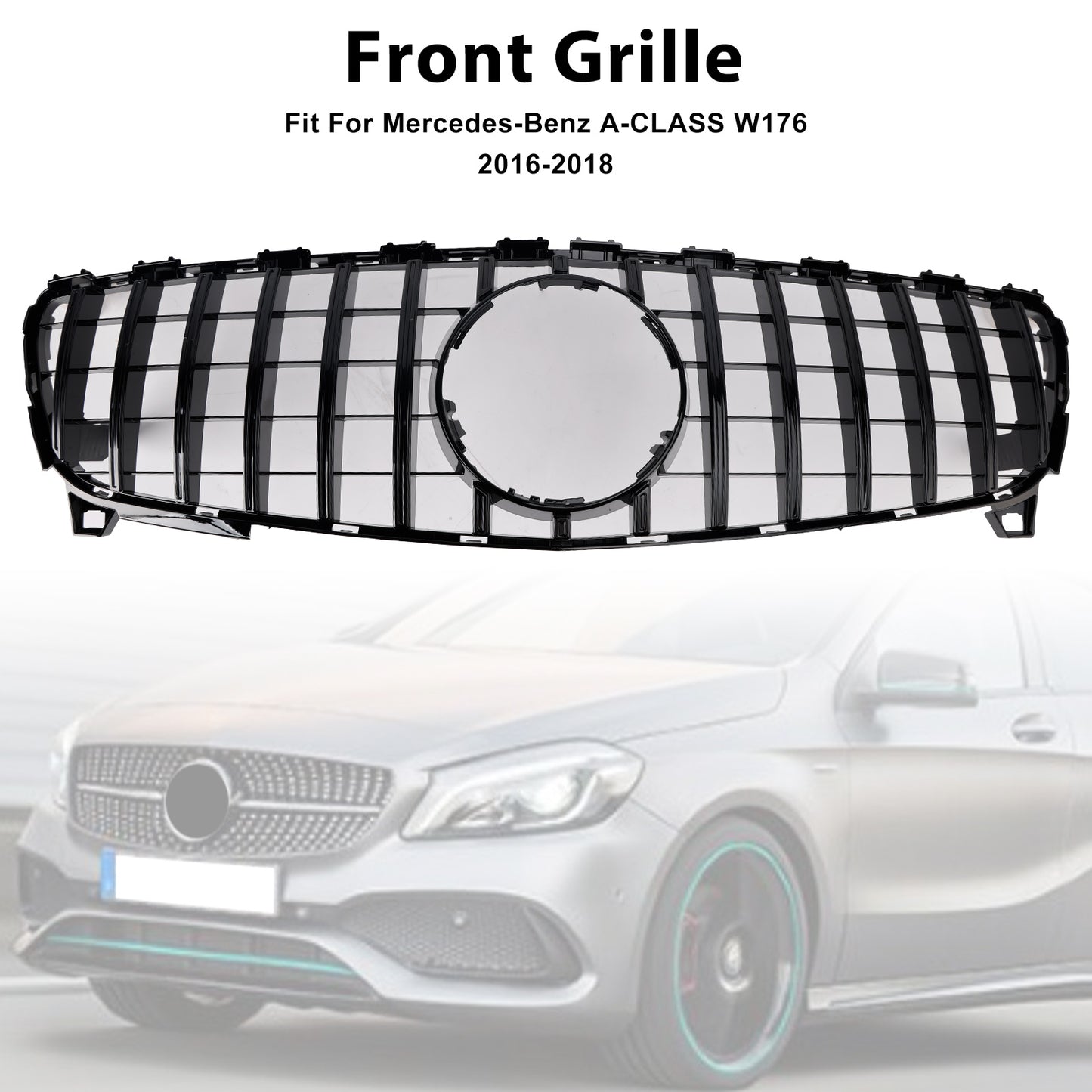 Griglia paraurti anteriore per MERCEDES BENZ CLASSE A W176 2016-2018 GTR Style
