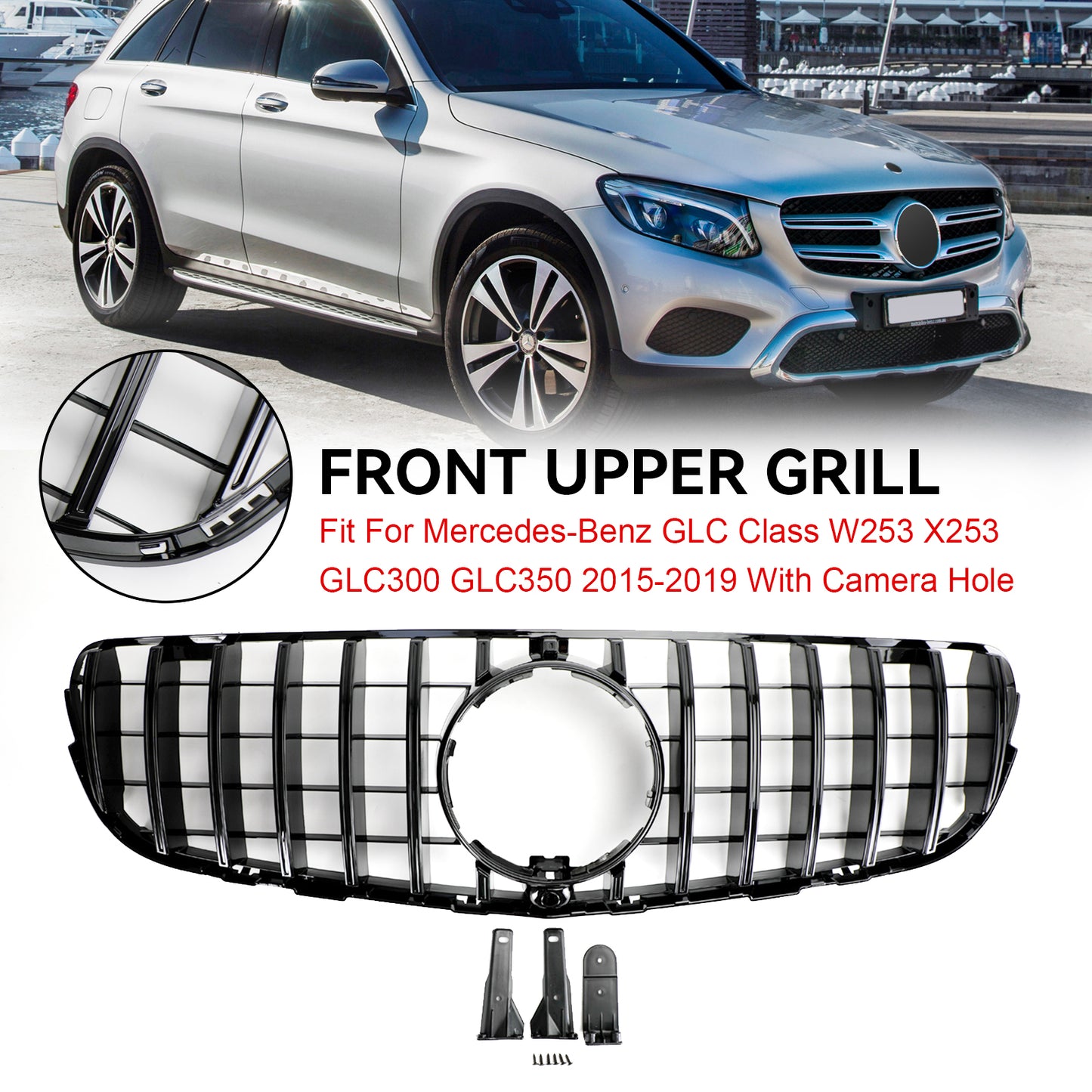 Griglia Paraurti Anteriore Griglia Nero Lucido Per Mercedes Benz X253 2015-2019
