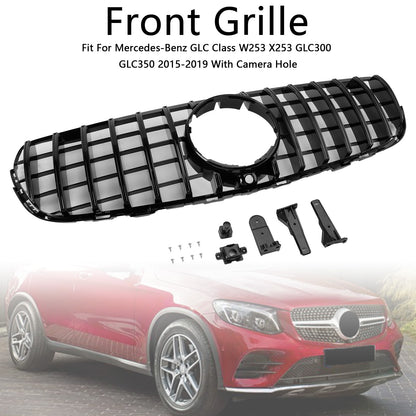 Griglia paraurti anteriore Mercedes Benz GLC X253 C253 2015-2019, colore nero lucido