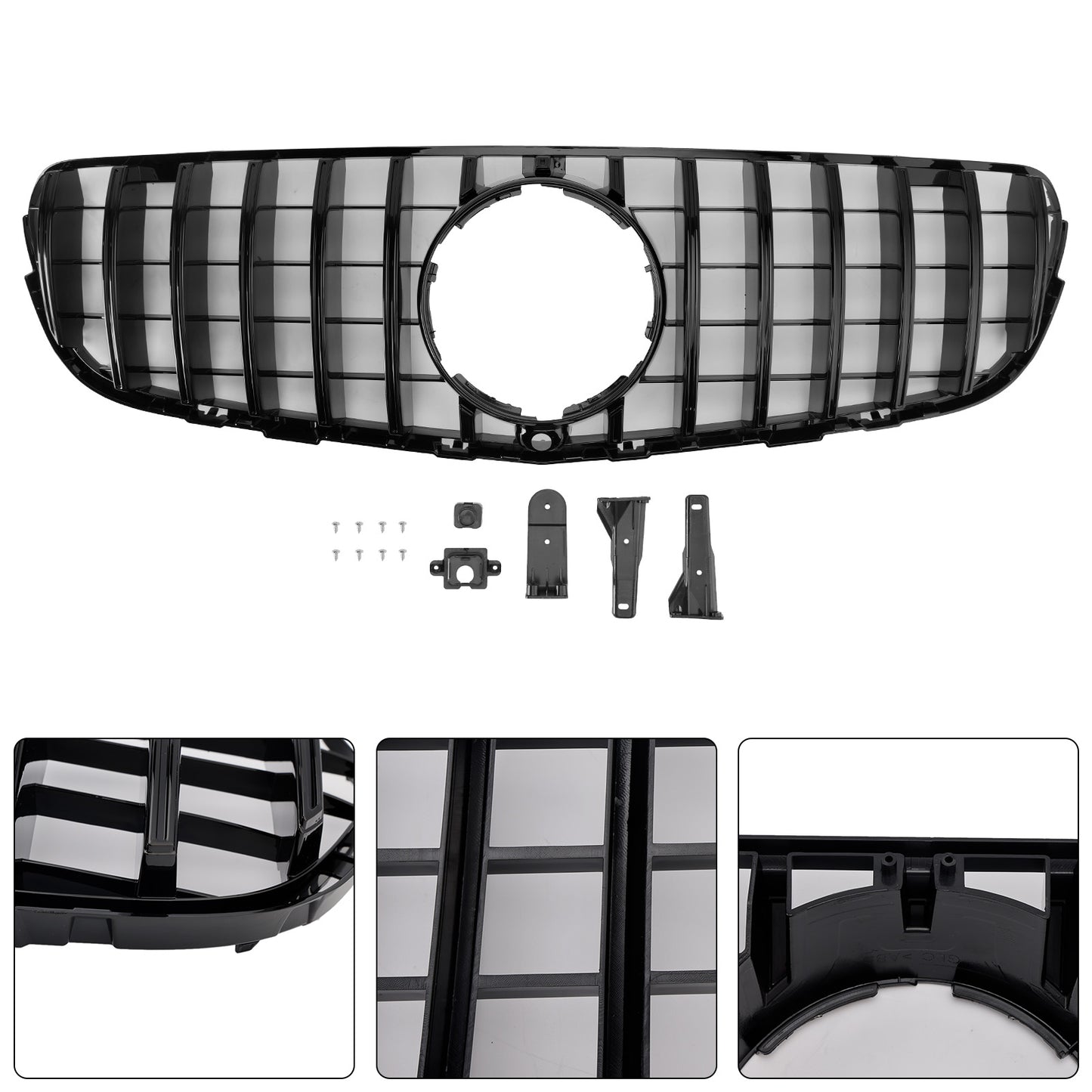 Griglia paraurti anteriore Mercedes Benz GLC X253 C253 2015-2019, colore nero lucido