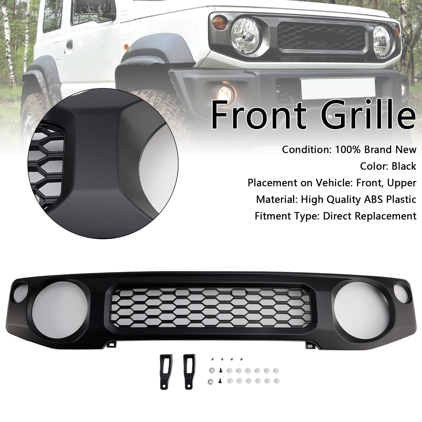 2019-2023 Suzuki Jimny JB64 JB74 Griglia paraurti anteriore cellulare nera 9911C78R00ZSC