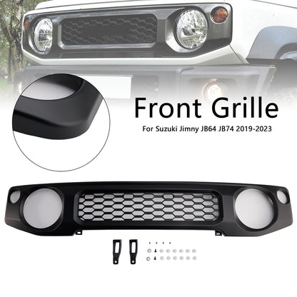 Per Suzuki Jimny JB64 JB74 2019-2023 Griglia paraurti anteriore a nido d'ape nera