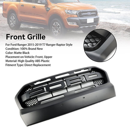 Griglia paraurti anteriore stile Ranger Raptor nero opaco Ford Ranger T7 2015-2019