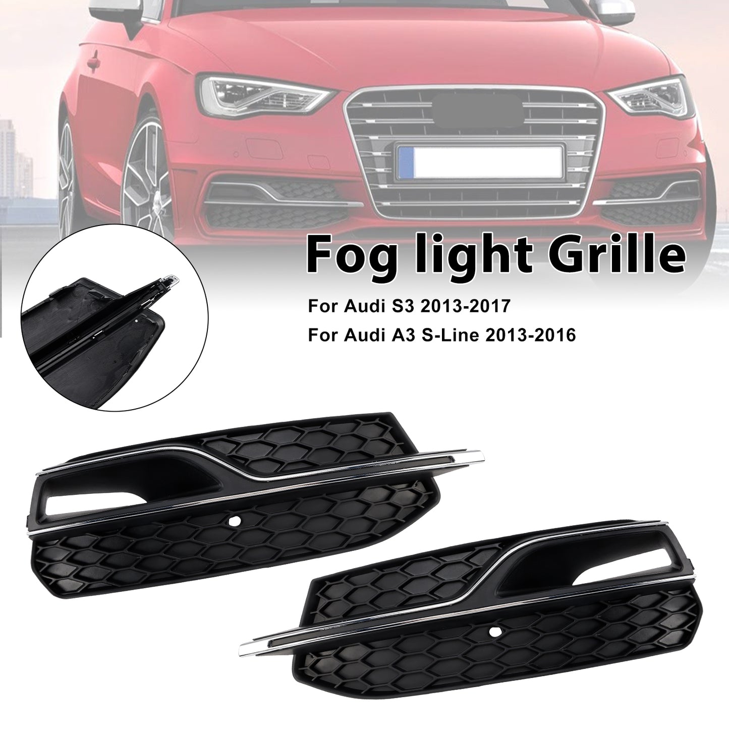 Griglia di copertura inferiore fendinebbia anteriore AUDI A3 S3 S-Line 2013-2016