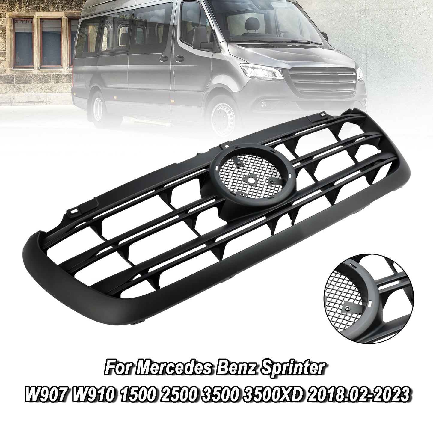 2018.02-2023 Mercedes Benz Sprinter W907 W910 1500 2500 3500 3500XD Griglia paraurti anteriore