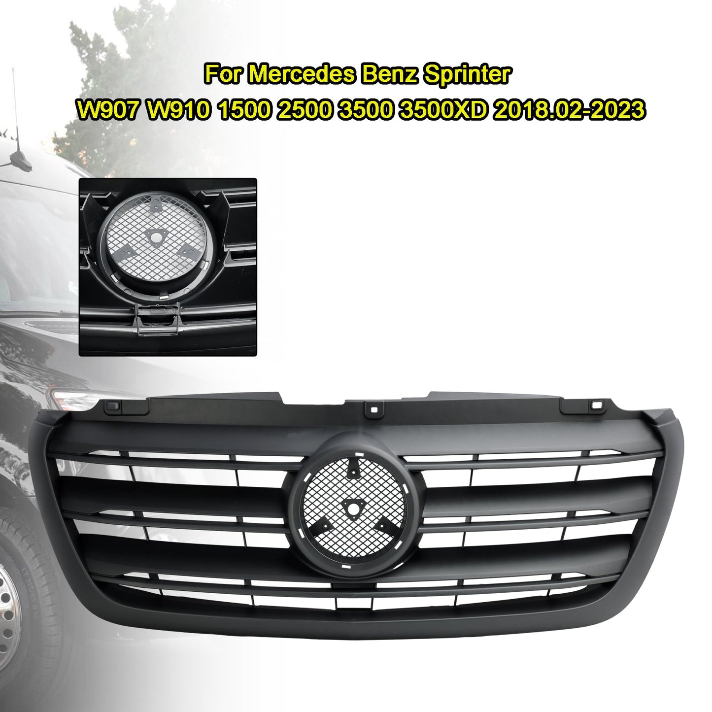 2018.02-2023 Mercedes Benz Sprinter W907 W910 1500 2500 3500 3500XD Griglia paraurti anteriore