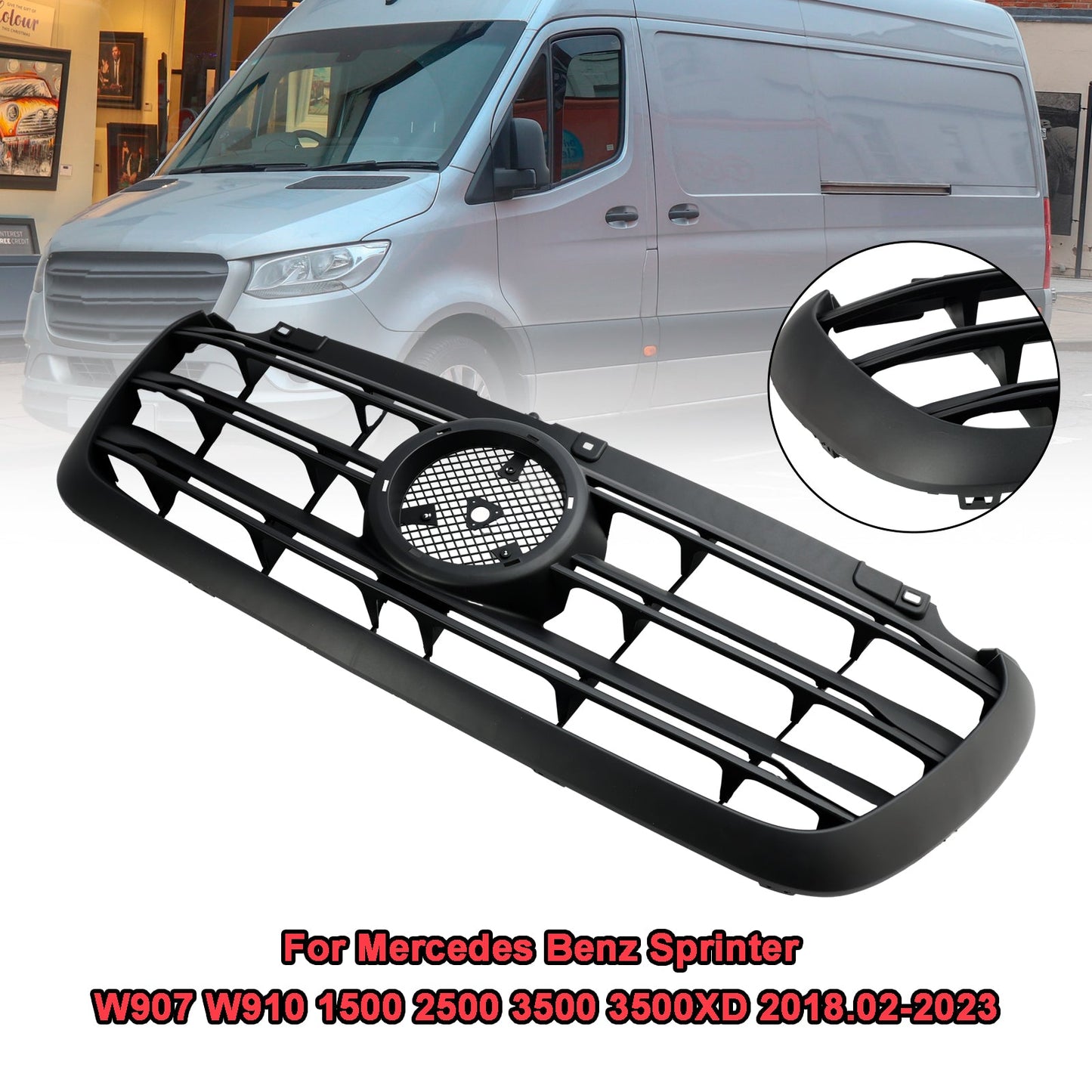 2018.02-2023 Mercedes Benz Sprinter W907 W910 1500 2500 3500 3500XD Griglia paraurti anteriore