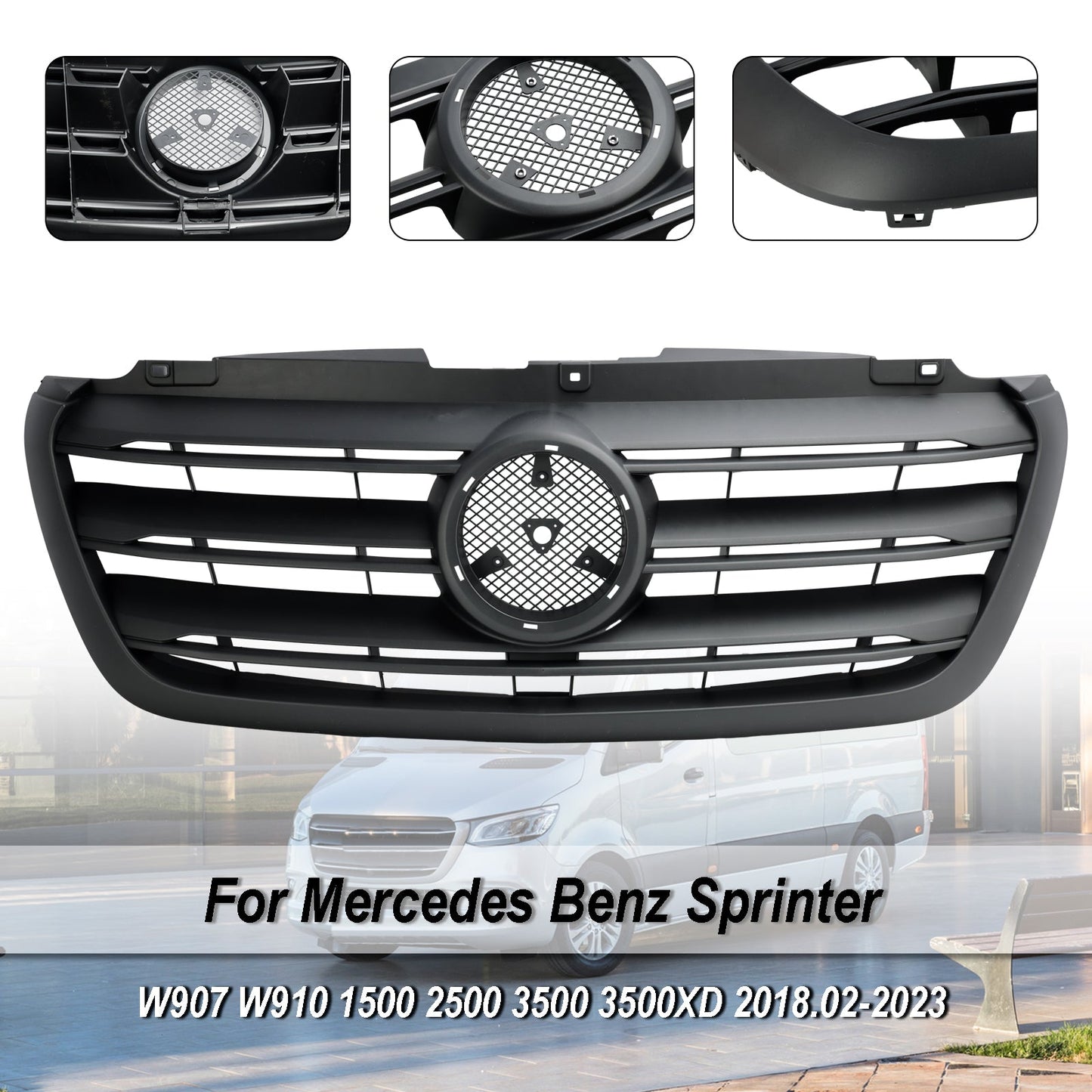 2018.02-2023 Mercedes Benz Sprinter W907 W910 1500 2500 3500 3500XD Griglia paraurti anteriore