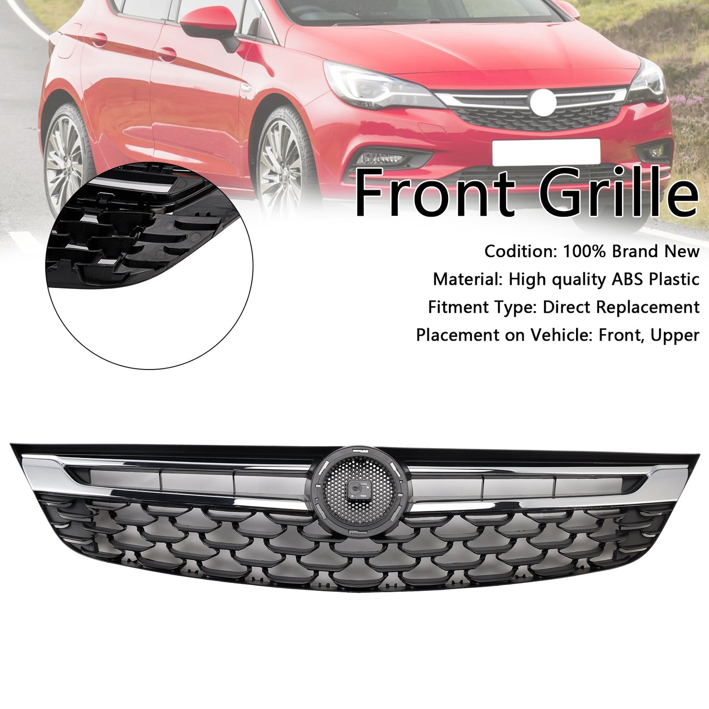 Griglia paraurti anteriore OPEL ASTRA K Facelift 2015-2019 13464791 Nero Cromato
