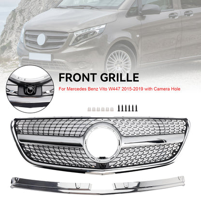 Mercedes Benz Vito 2015 2016 2017 2018 2019 W447 Griglia di diamante Paraurti anteriori Griglia cromata