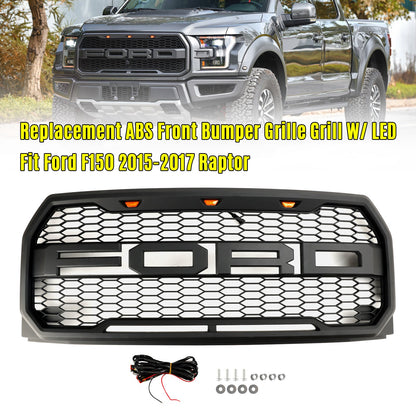 Griglia paraurti anteriore di ricambio per Ford F150 Raptor Style 2015-2016-2017 con LED