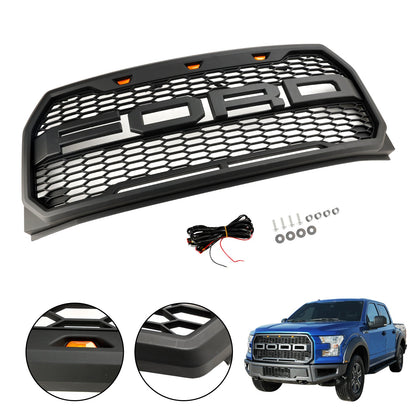 Griglia paraurti anteriore di ricambio per Ford F150 Raptor Style 2015-2016-2017 con LED