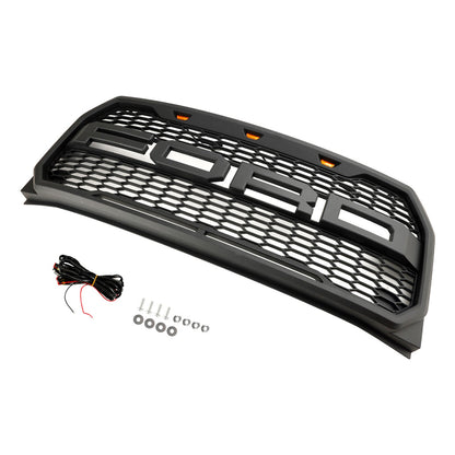 Griglia paraurti anteriore di ricambio per Ford F150 Raptor Style 2015-2016-2017 con LED