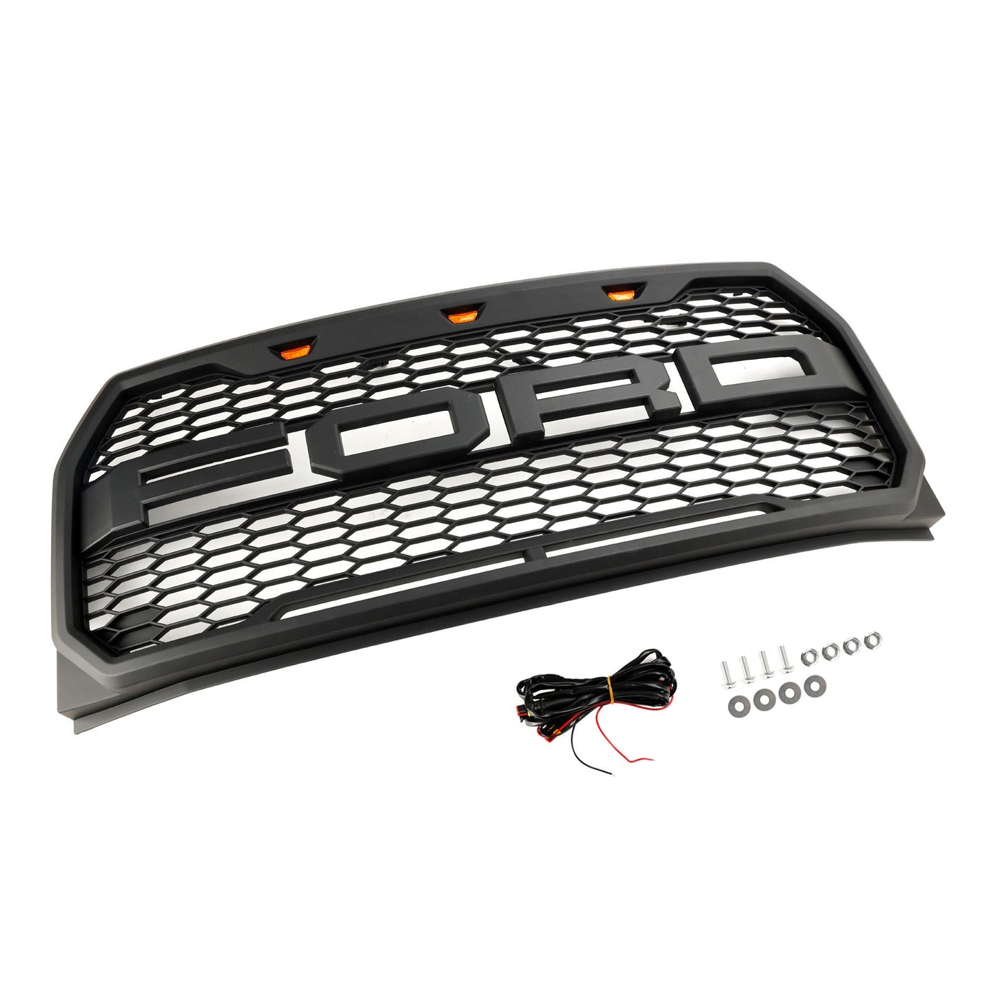 Griglia paraurti anteriore di ricambio per Ford F150 Raptor Style 2015-2017 con LED