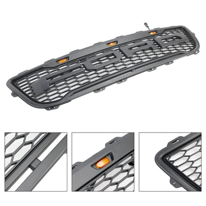 Griglia paraurti anteriore a nido d'ape nera opaca stile Raptor per Ford F150 1999-2003 con LED