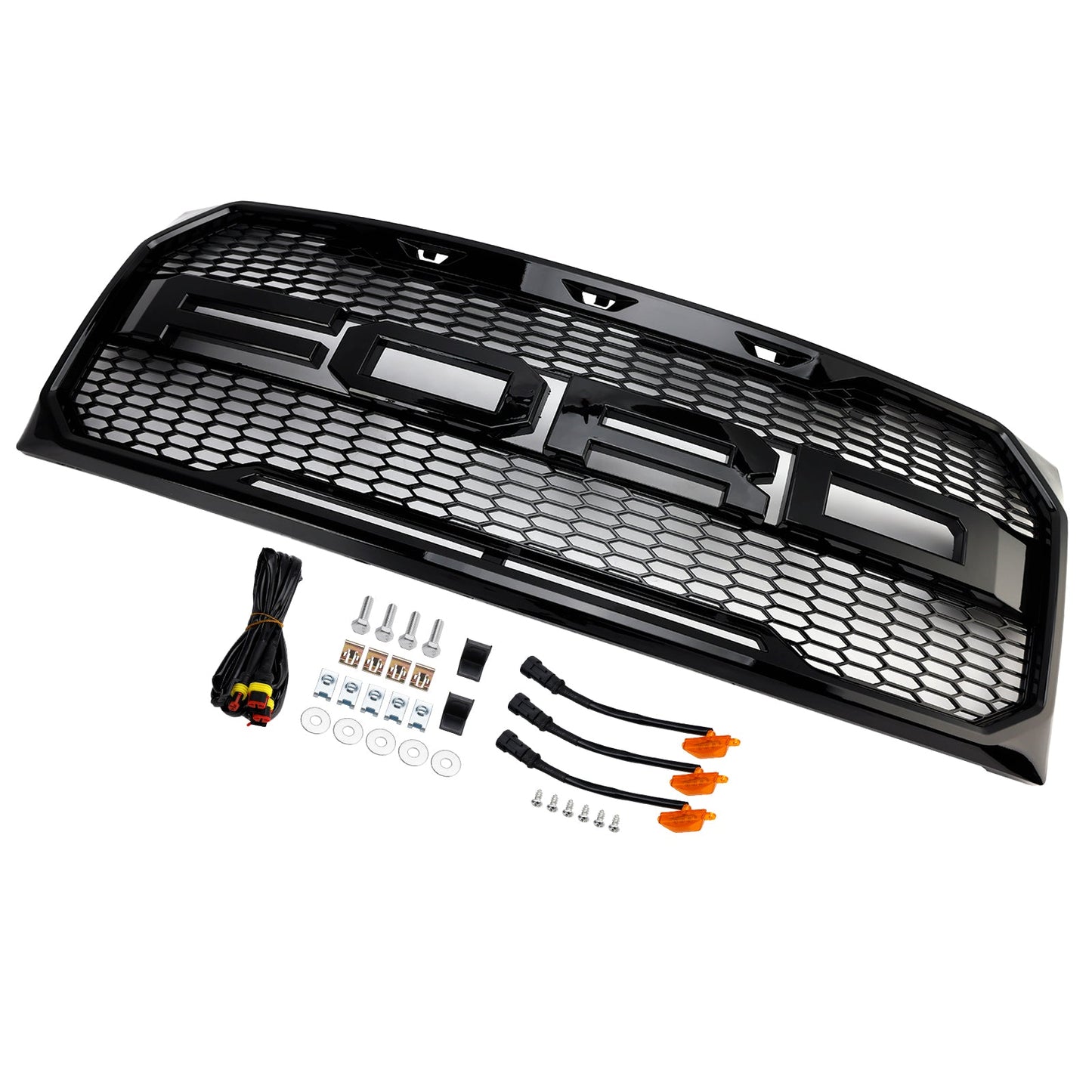 Griglia paraurti anteriore stile Raptor nero lucido adatta per Ford F150 2009-2014