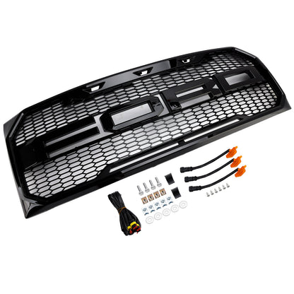 Griglia paraurti anteriore stile Raptor nero lucido adatta per Ford F150 2009-2014