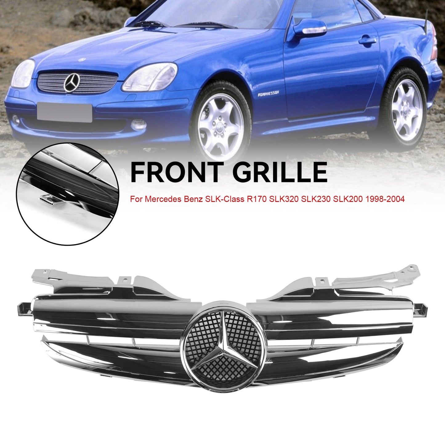 Griglia per paraurti anteriore Mercedes Benz Classe SLK R170 SLK320 SLK230 SLK200 1998-2004