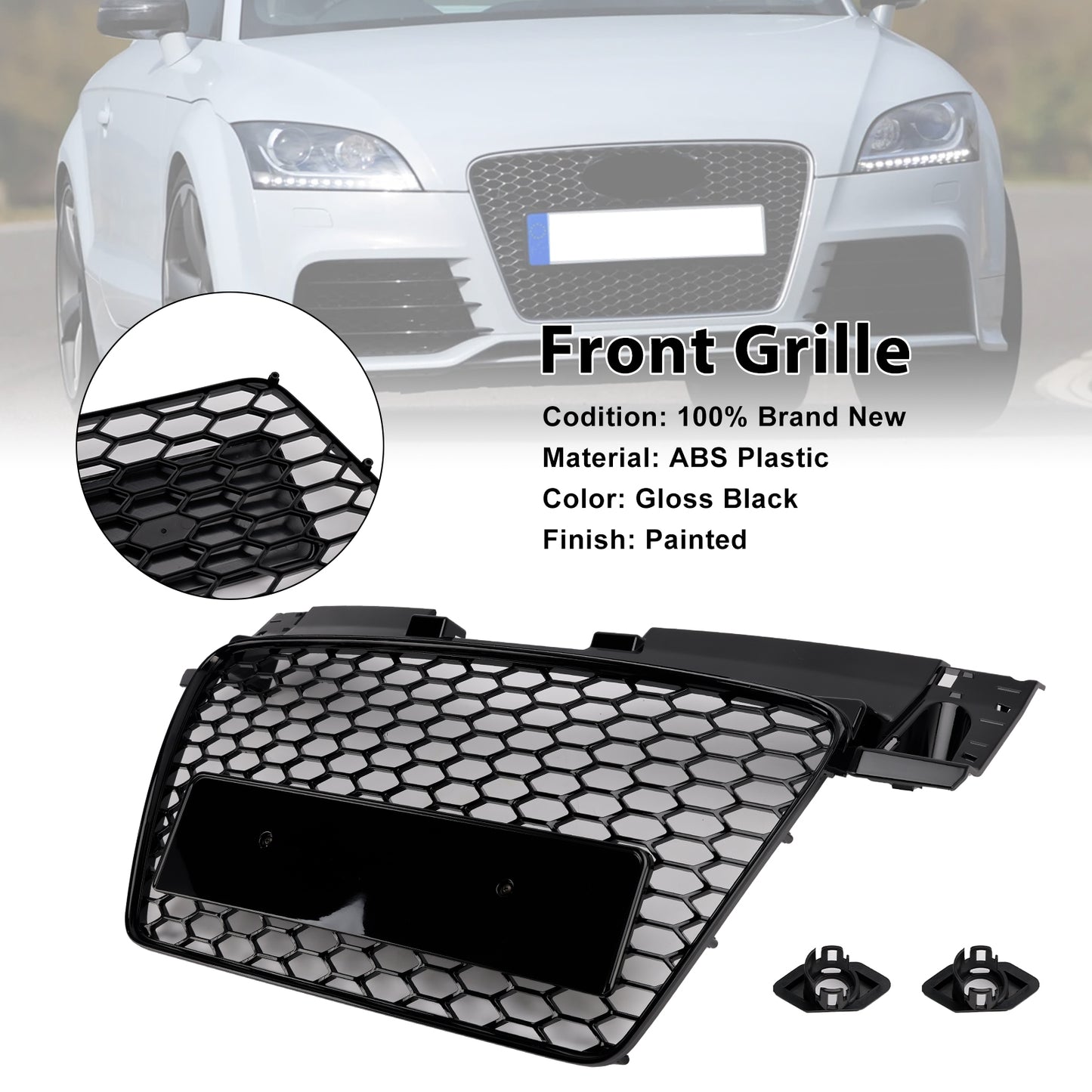 Griglia anteriore a nido d'ape Audi TT TTS RS Style 2006-2014, nero lucido