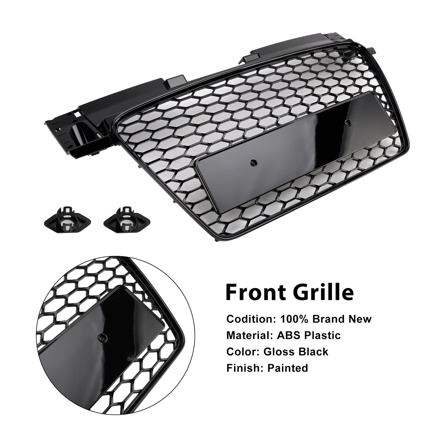 Per 2006-2014 Audi TT TTS RS Griglia anteriore a nido nera lucida