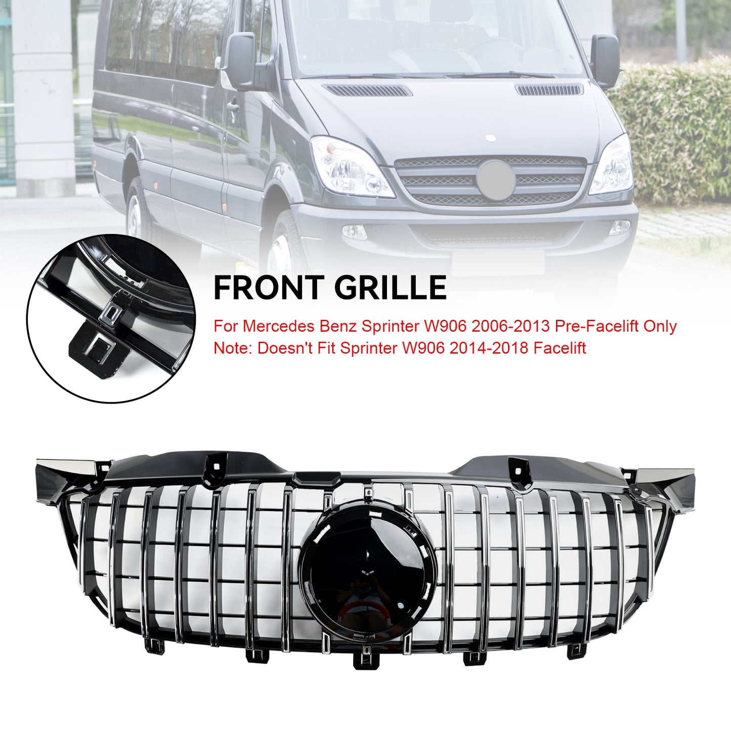Griglia paraurti anteriore Mercedes Benz Sprinter W906 2006-2013, cromata