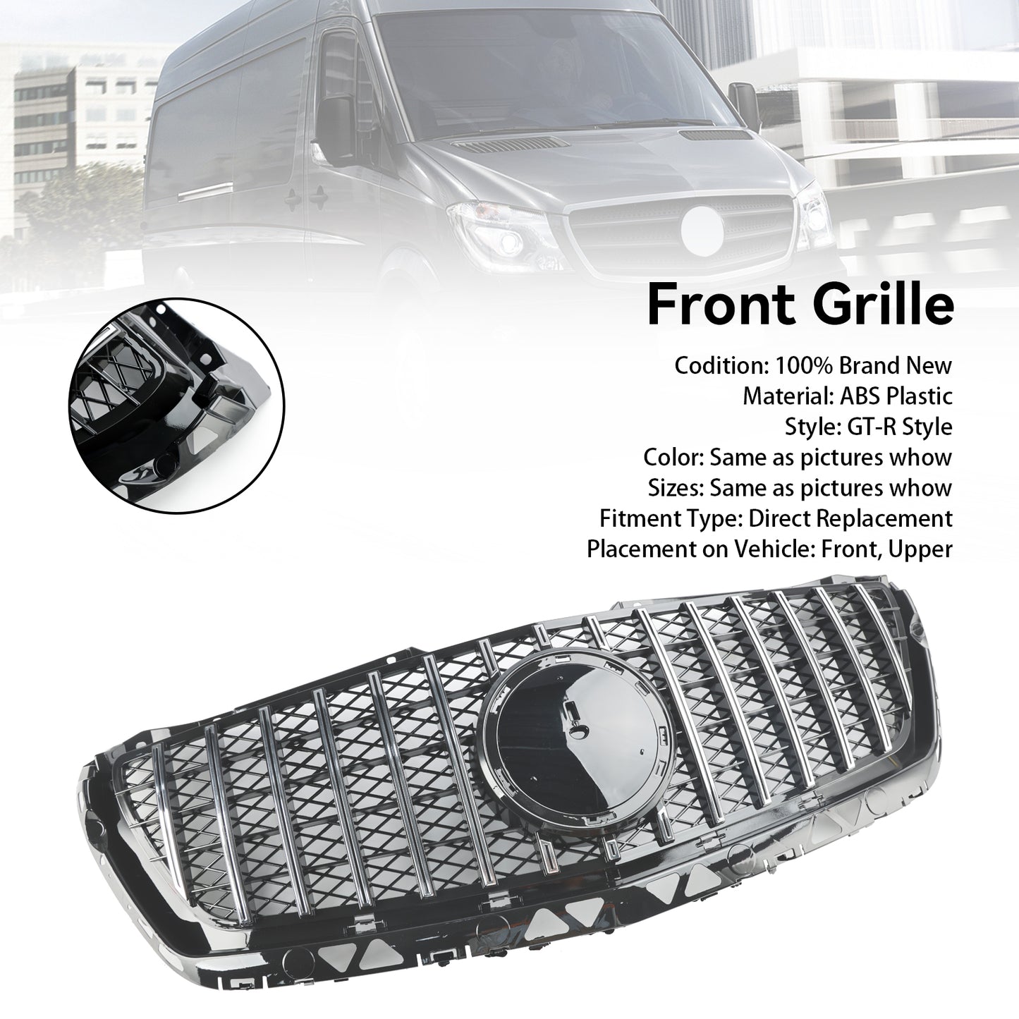 Griglia paraurti anteriore Mercedes Benz Sprinter W906 2014-2018, cromata