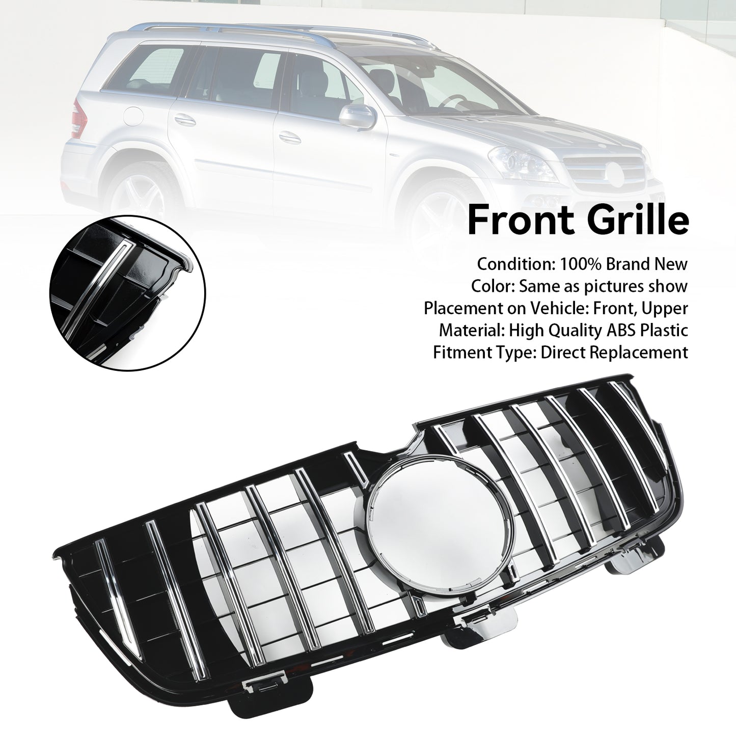 Griglia paraurti anteriore Mercedes-Benz GL X164 GL450 GL500 2010-2012, cromata
