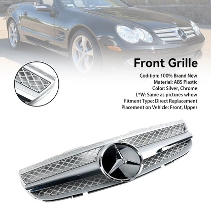 2007-2008 Mercedes Benz R230 SL550 SL600 1 Fin Star Paraurti anteriore Griglia superiore