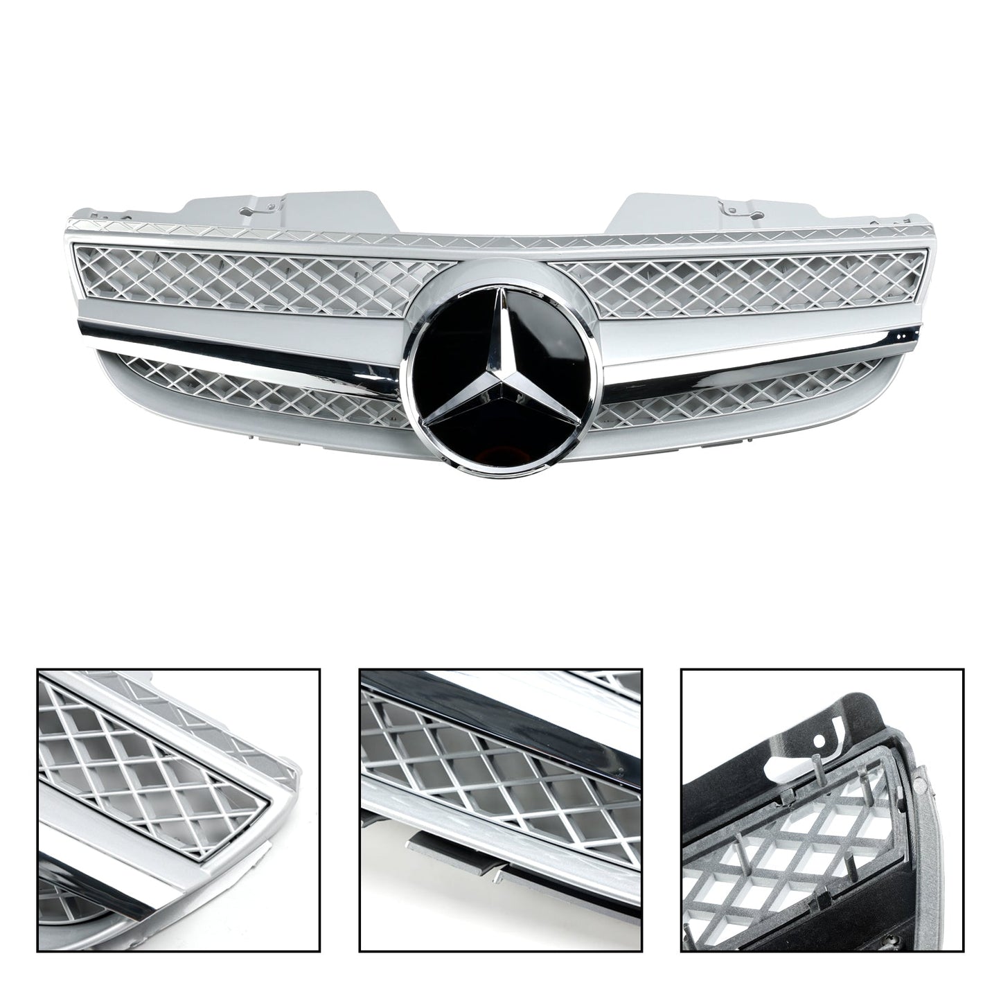 2007-2008 Mercedes Benz R230 SL550 SL600 1 Fin Star Paraurti anteriore Griglia superiore