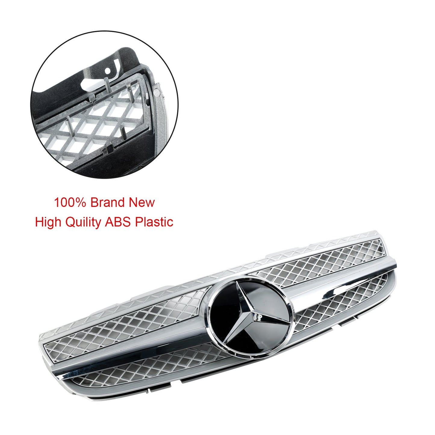 2007-2008 Mercedes Benz R230 SL550 SL600 1 Fin Star Paraurti anteriore Griglia superiore