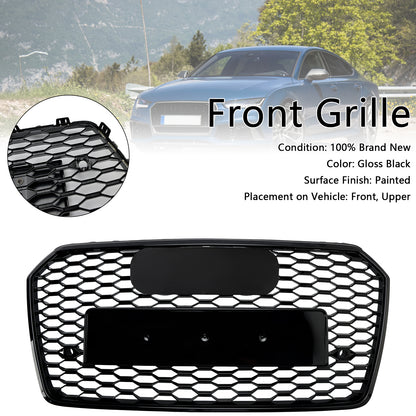Griglia paraurti anteriore a nido d'ape Audi A7 C7 S7 RS7 Style 2016-2018, nera