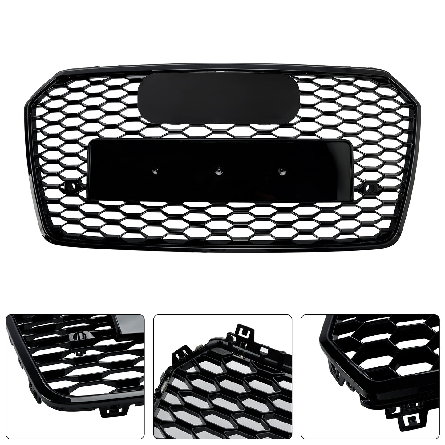 Griglia paraurti anteriore a nido d'ape Audi A7 C7 S7 RS7 Style 2016-2018, nera