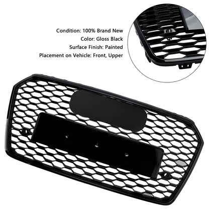 Griglia paraurti anteriore a nido d'ape Audi A7 C7 S7 RS7 Style 2016-2018, nera