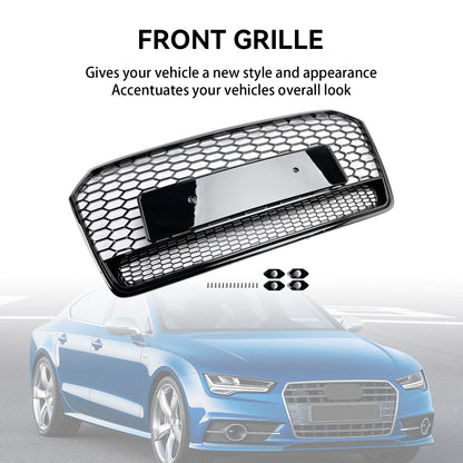 Audi A7 C7 S7 RS7 2016-2018 Griglia paraurti anteriore stile nido d'ape nera