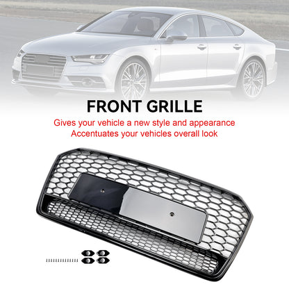 Audi A7 C7 S7 RS7 2016-2018 Griglia paraurti anteriore stile nido d'ape nera