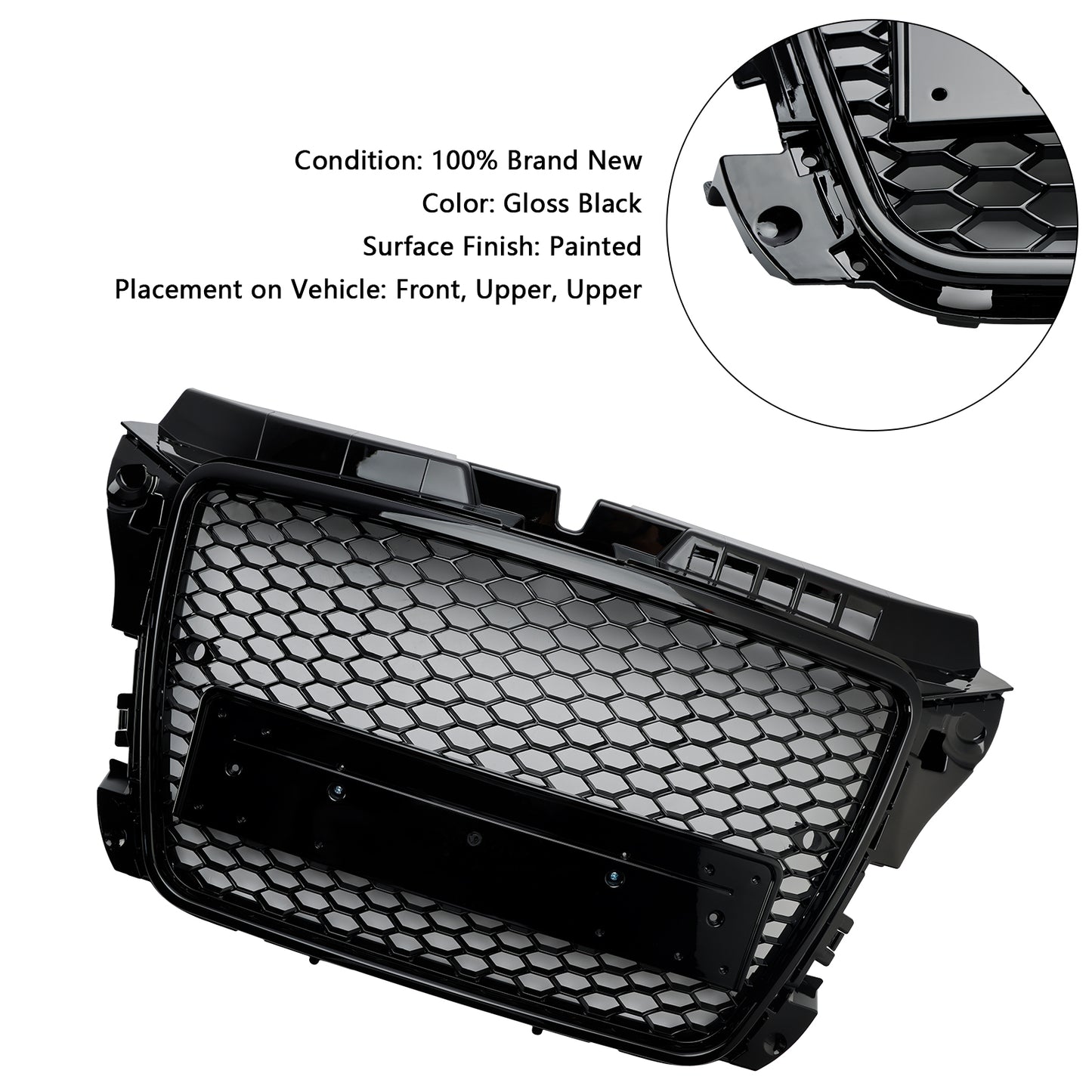 ABS 2008-2013 Audi A3 8P RS3 Grill a nido d'ape in stile RS3 per paraurti anteriore