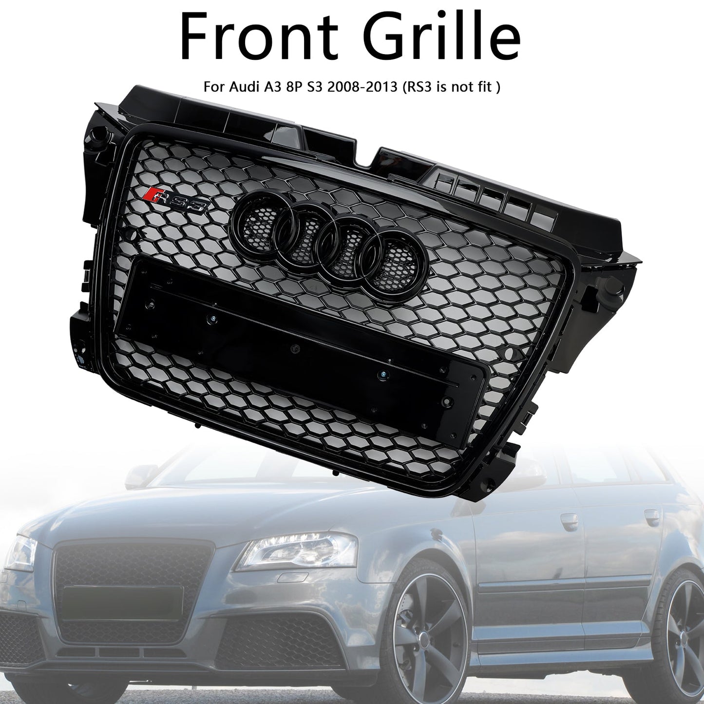 Griglia paraurti anteriore a nido d'ape Audi A3 8P RS3 Style 2008-2013