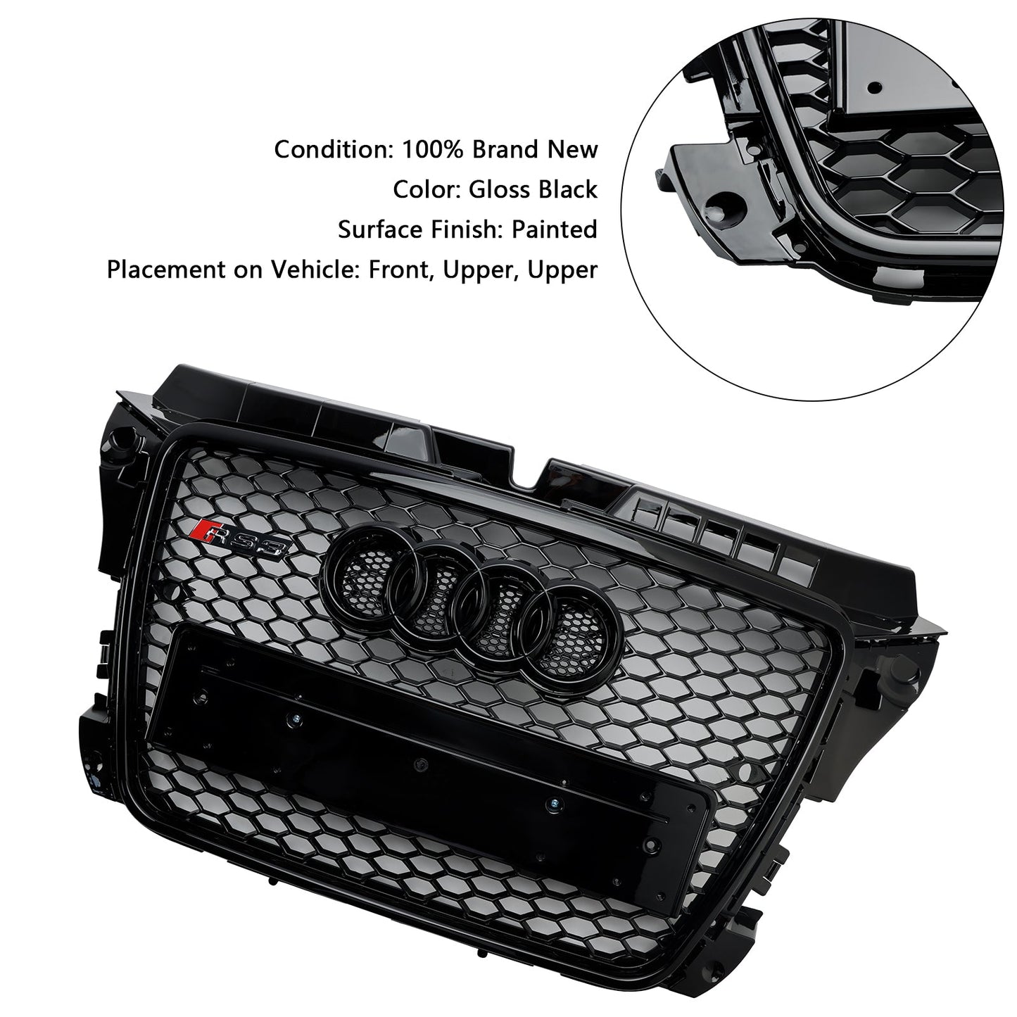 Griglia paraurti anteriore a nido d'ape Audi A3 8P RS3 Style 2008-2013