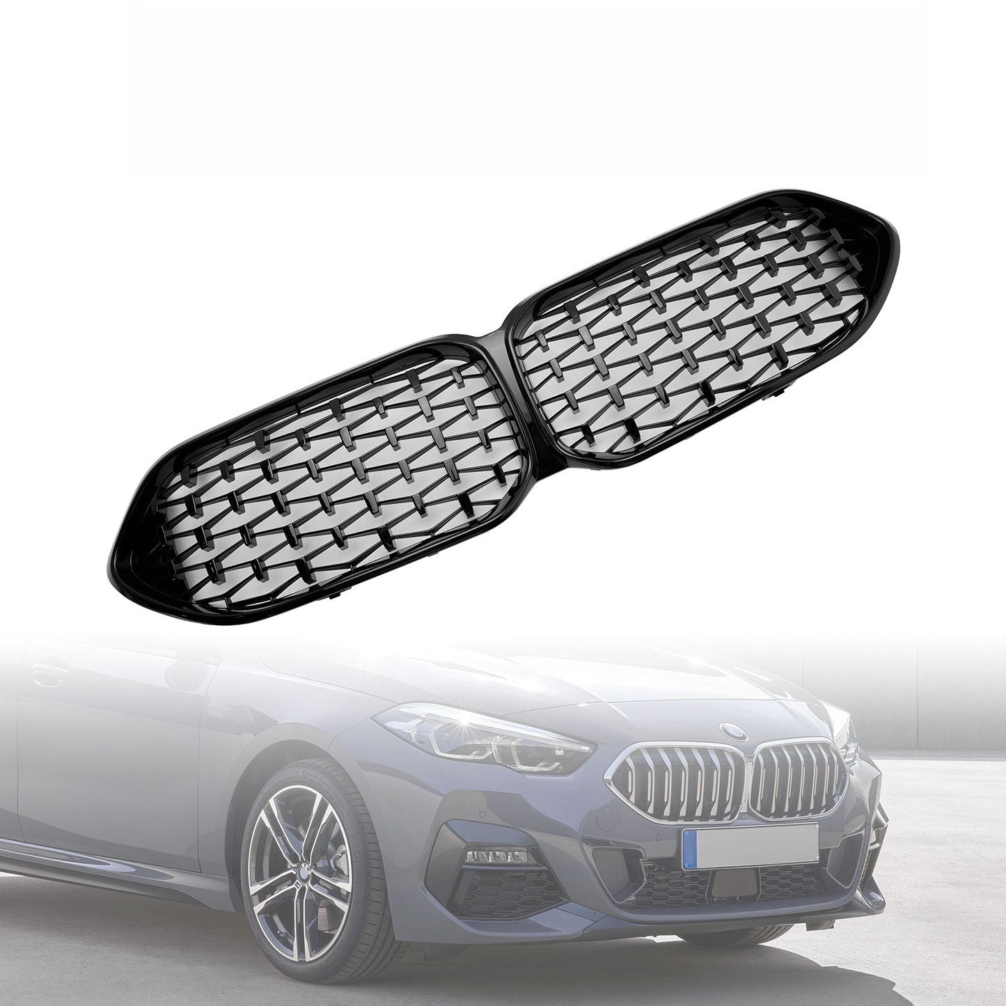 Per 2020 2021 2022 2023 BMW Serie 2 F44 Griglia anteriore nera lucida Coupé M Diamond 51135A39378/51138080494