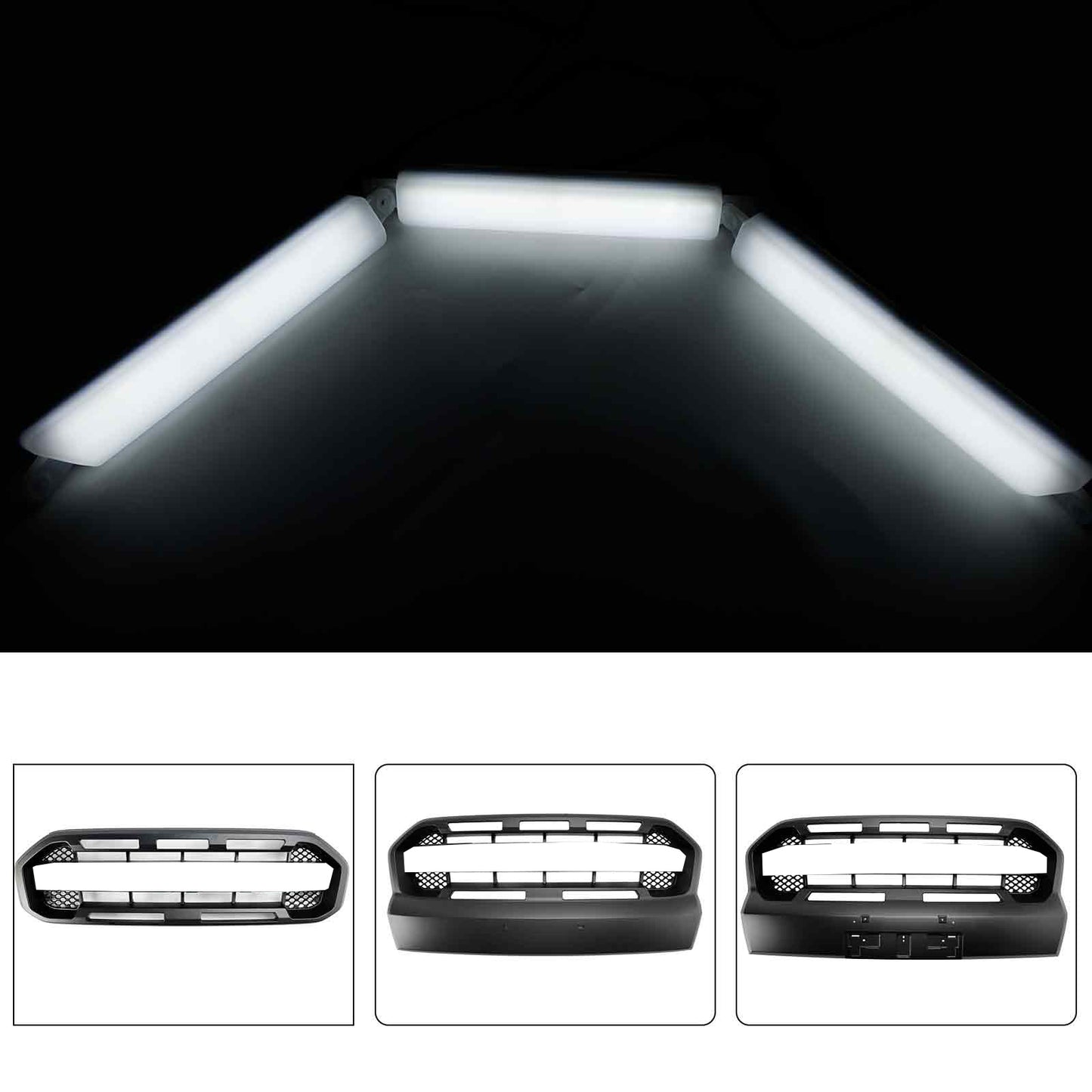 Paraurti anteriore Griglia Grill Bianco Led Luce Per Ford Ranger 2015-2023 T7 T8