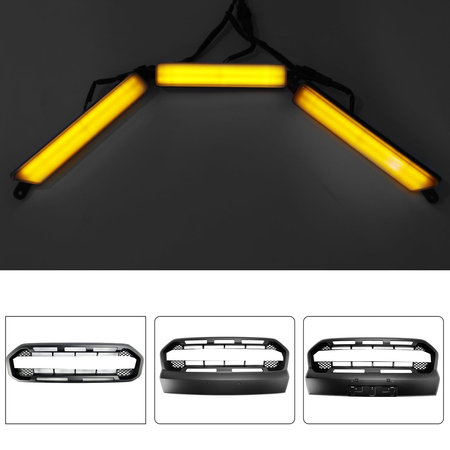 Griglia paraurti anteriore con luce a LED adatta per Ford Ranger 2015-2023 T7 T8
