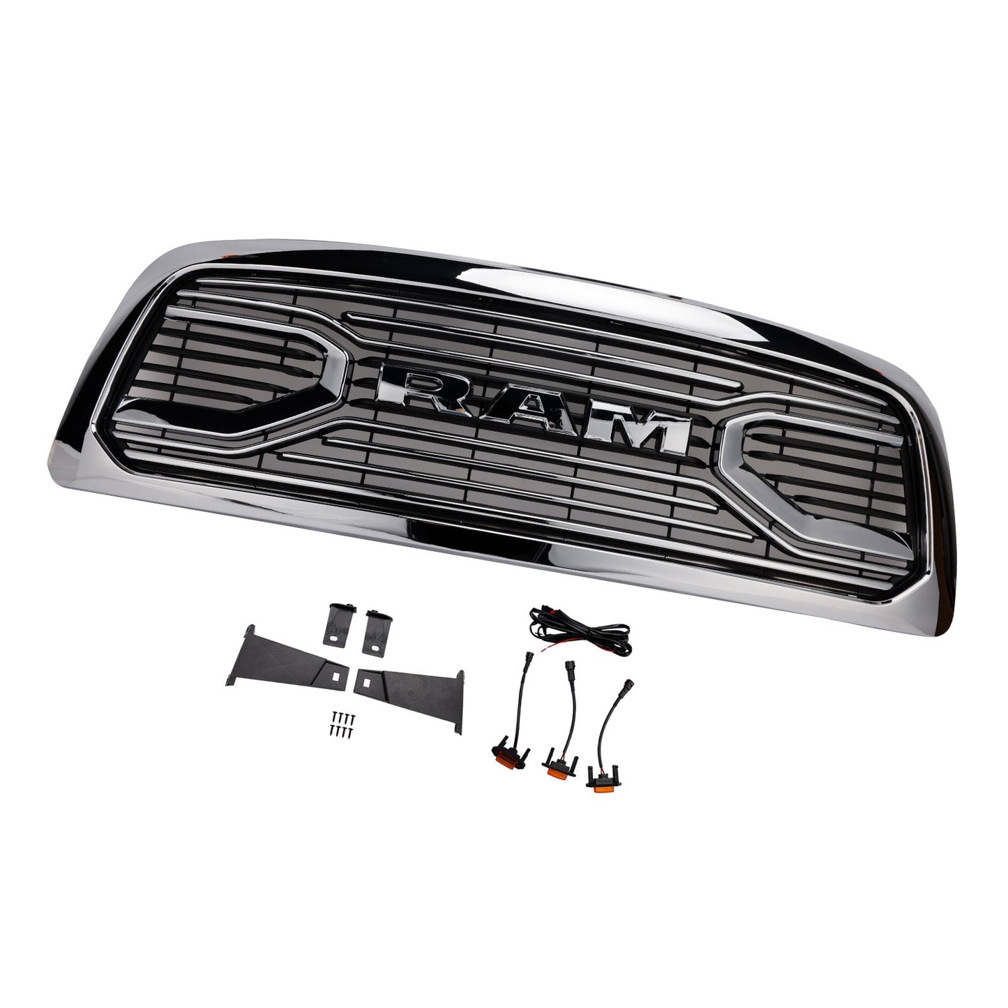 Griglia paraurti anteriore cromata con luce a LED per Dodge Ram 1500 2009-2012