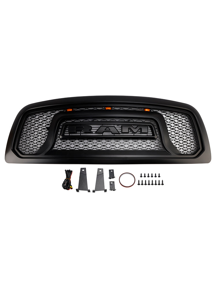Griglia paraurti anteriore nera con luce a LED per Dodge Ram 1500 2009-2012