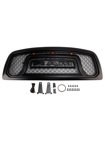 Griglia paraurti anteriore nera con luce a LED per Dodge Ram 1500 2009-2012