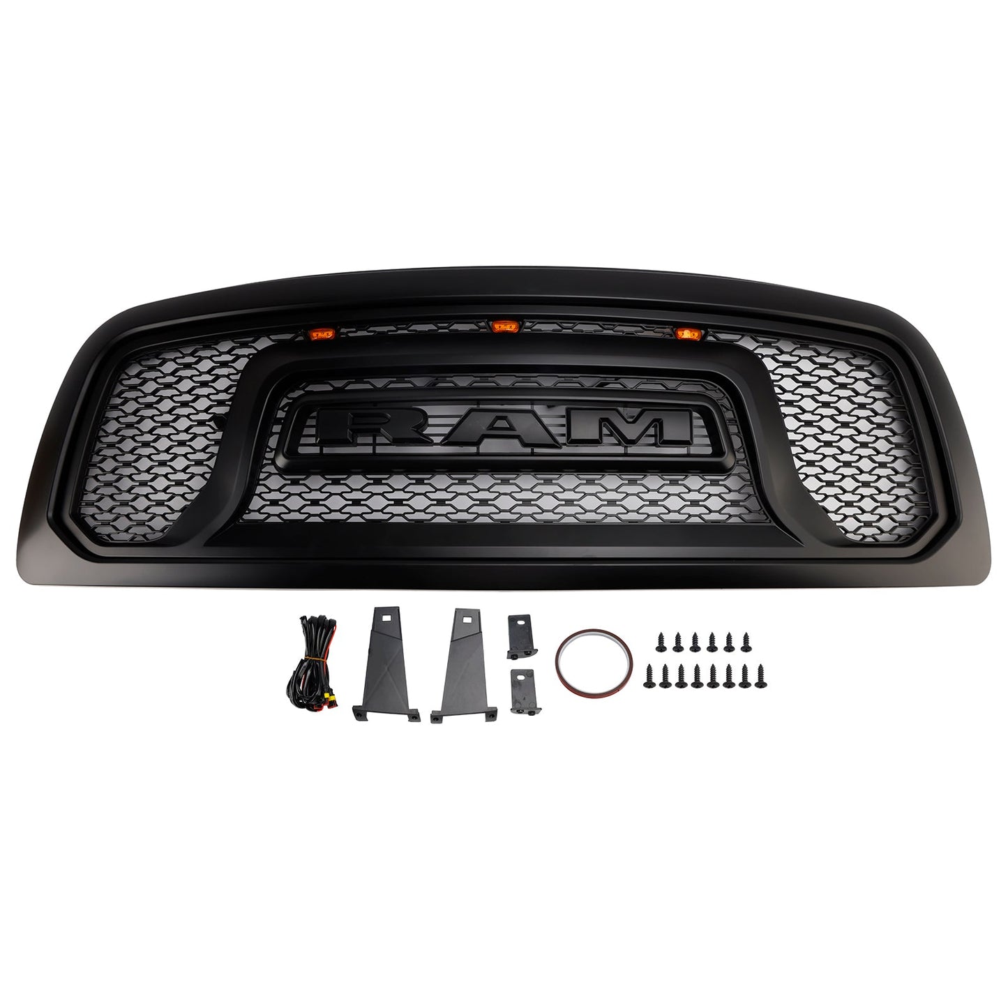 Griglia paraurti anteriore nera con luce a LED per Dodge Ram 1500 2009-2012