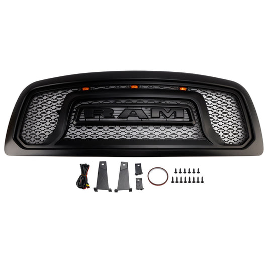 Griglia paraurti anteriore nera con luce a LED per Dodge Ram 1500 2009-2012