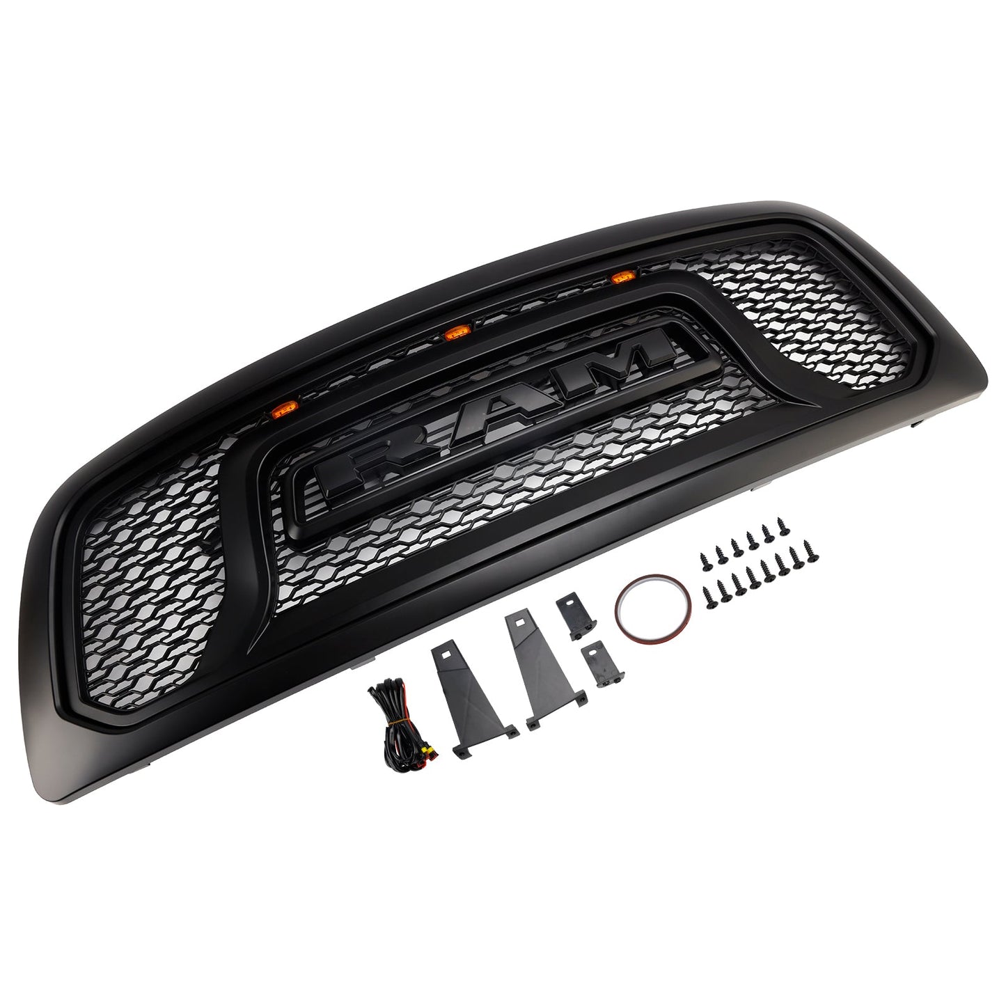 Griglia paraurti anteriore nera con luce a LED per Dodge Ram 1500 2009-2012