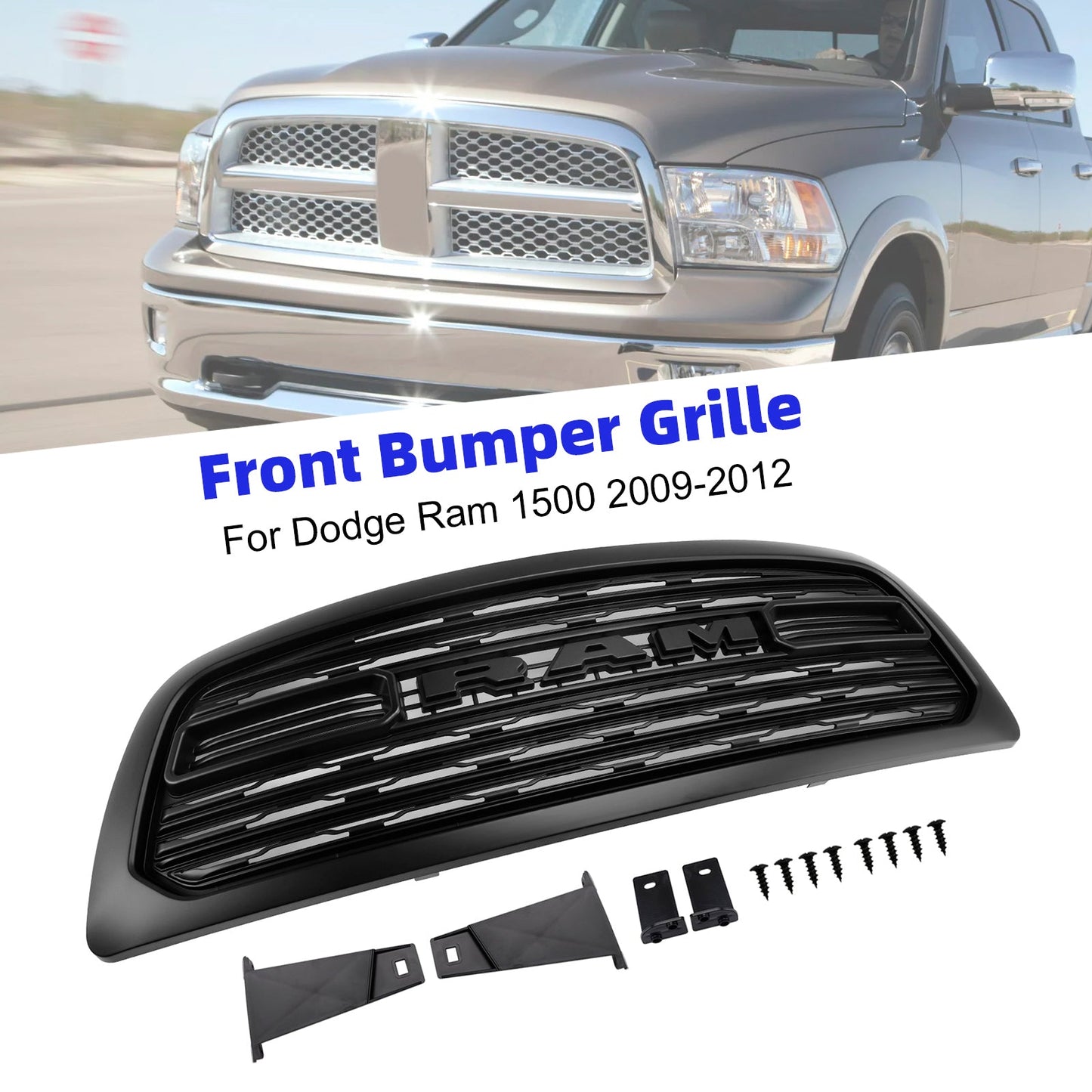 Griglia paraurti anteriore stile LTD Dodge Ram 1500 con luce a LED 2009-2012